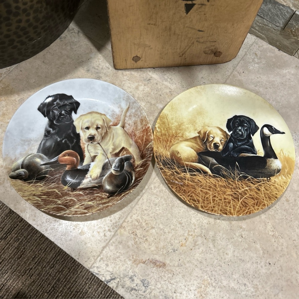 SOLD- Lynn Kaatz Ducking DutyPerfect Set Retrievers Fritz's Folly Knowles Plates